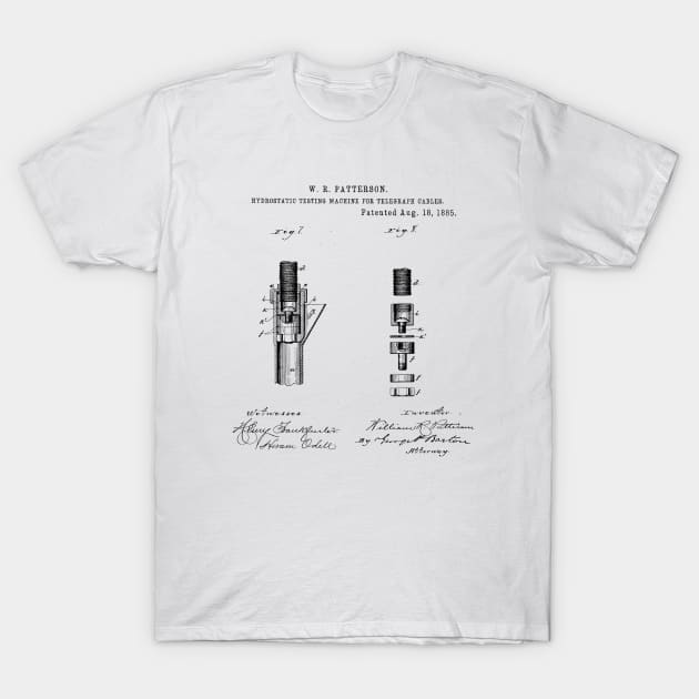 Machine for Telegraph Cables Vintage Patent Hand Drawing T-Shirt by TheYoungDesigns
